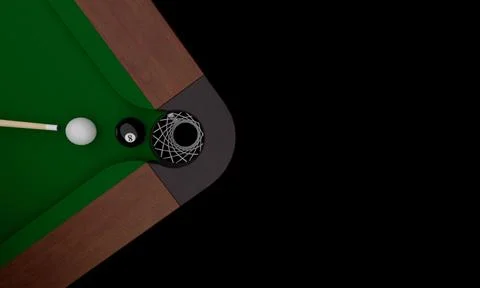3d illustration of a billiard table corner 스톡 일러스트