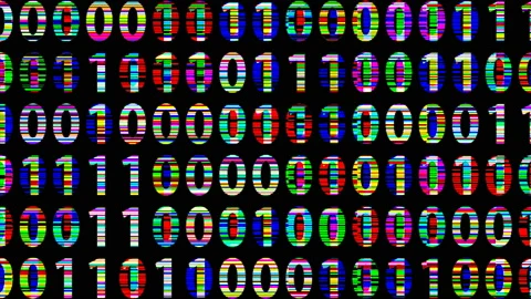 3d illustration of binary background, binary code computer generated design Stock Footage 95566157