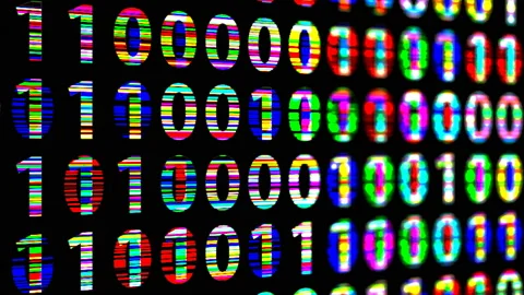 3d illustration of binary background, binary code computer generated design Stock Footage 95567105