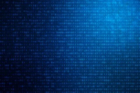 3D illustration binary code on blue background. Bytes of binary code. Concept イラスト素材