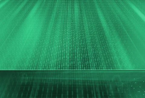 A 3D illustration of binary code with digital data transmission effect - tran Illustrazione stock