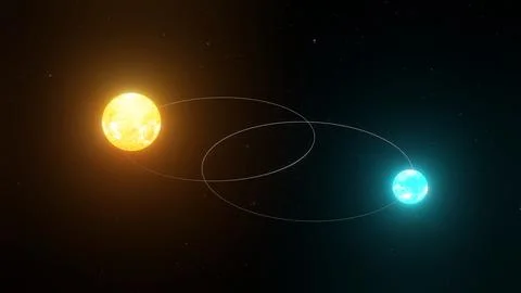 3D illustration of Binary Star System 4K (5) Illustrazione stock
