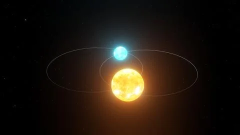 3D illustration of Binary Star System 4K (4) Illustrazione stock