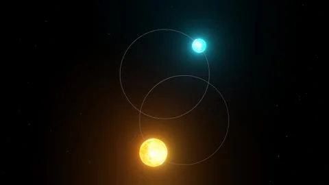 3D illustration of Binary star system 4k (7) Stock Illustration
