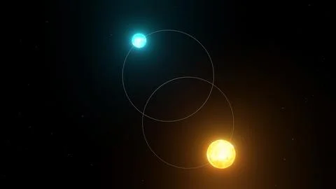 3D illustration of Binary star system 4k (9) Stock Illustration