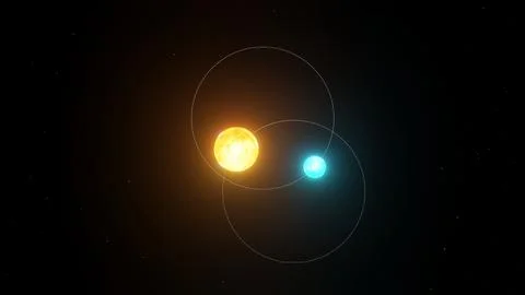 3D illustration of Binary star system 4k (10) Illustrazione stock