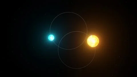 3D illustration of Binary star system 4k (11) Stock Illustration