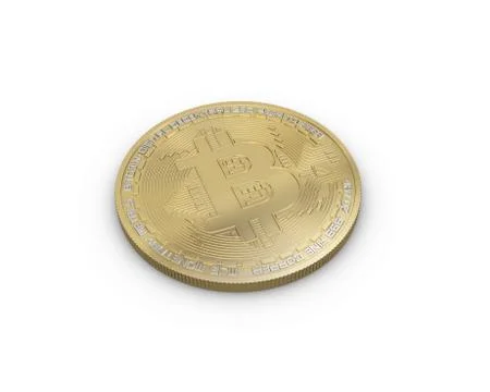 3d illustration of Bitcoin. Physical bit coin. Cryptocurrency. Golden coin wi Stock Illustration