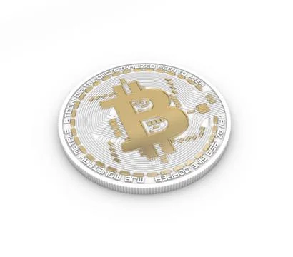 3d illustration of Bitcoin. Physical bit coin. Cryptocurrency. isolated on wh Stock Illustration