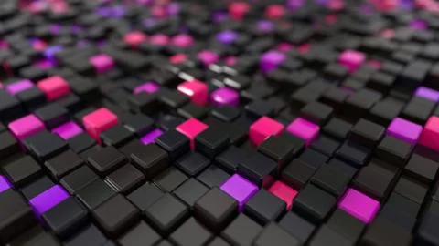 3d illustration of black cubes. Stock Illustration