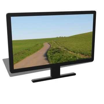 3d illustration of black desktop computer Stock Illustration