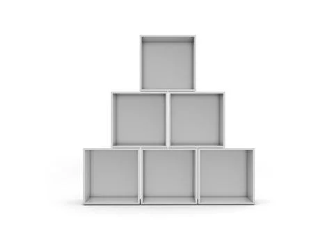 3D illustration of a blank Cubes Display or Totem Stock Illustration