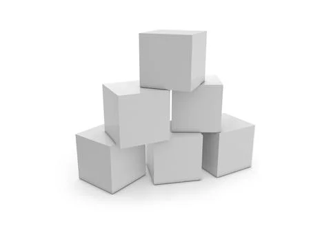 3D illustration of a blank Cubes Display or Totem Illustrazione stock