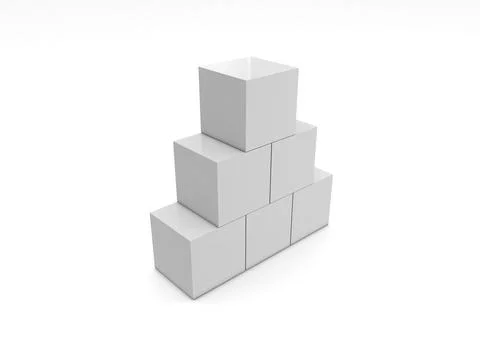 3D illustration of a blank Cubes Display or Totem Stock Illustration