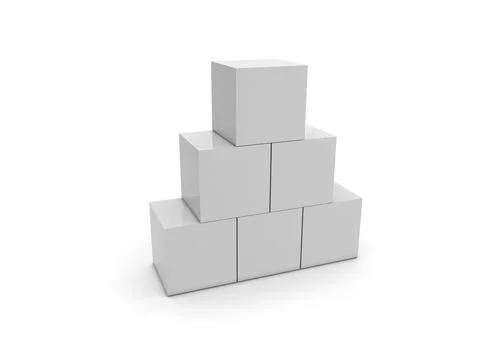 3D illustration of a blank Cubes Display or Totem 스톡 일러스트