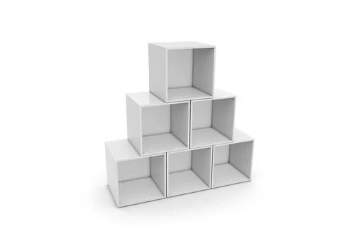 3D illustration of a blank Cubes Display or Totem Stock Illustration