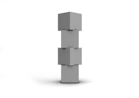 3D illustration of a blank Cubes Display or Totem 스톡 일러스트