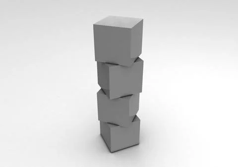 3D illustration of a blank Cubes Display or Totem 스톡 일러스트