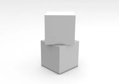 3D illustration of a blank Cubes Display or Totem 스톡 일러스트