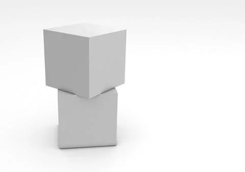 3D illustration of a blank Cubes Display or Totem Illustrazione stock