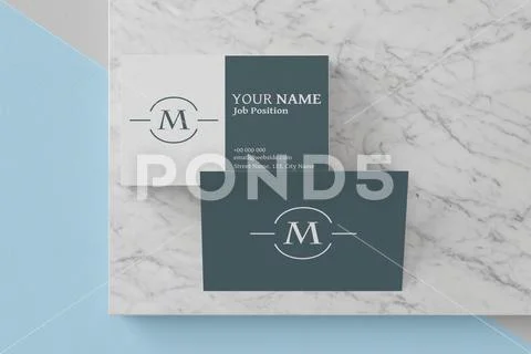3D Illustration. Blank white business cards mockups. Elegant modern template Plantilla PSD
