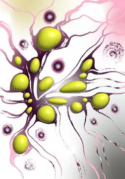 3d illustration with blowing effect. Abstract illustration. Stock Illustration