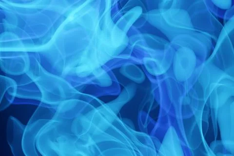 3D illustration blue  abstract cloud of smoke pattern on a black isolated bac Illustrazione stock