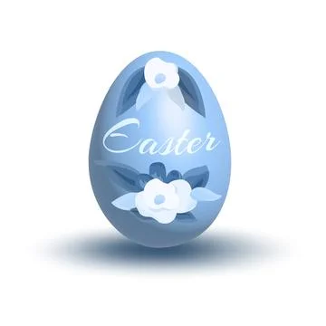 3d illustration of blue Easter egg with shadow. Wealth and religion symbol. Stock Illustration