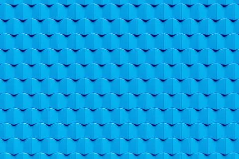 3d illustration blue geometric pattern . Set of squares on monocrome backgrou Stock Illustration