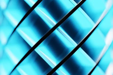 3d illustration blue  geometric pattern . Set of squares on monocrome backgro Stock Illustration