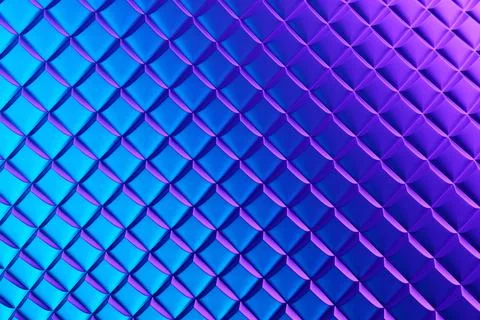 3d illustration blue  geometric pattern . Set of squares on monocrome backgro Stock Illustration