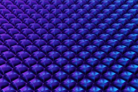 3d illustration blue  geometric pattern . Set of squares on monocrome backgro Stock Illustration