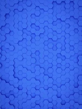 3d illustration of a blue hexagon background Illustrazione stock