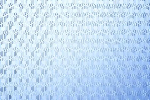 3d illustration of a blue honeycomb. Pattern of simple geometric hexagonal sh Stock Illustration