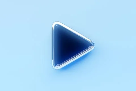3D illustration of a blue  light triangle.Simple geometric shapes Ilustração Stock