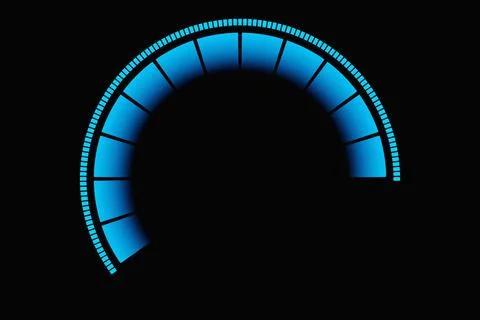 3d illustration blue round control panel icon. High risk concept on  spedomet Stock Illustration
