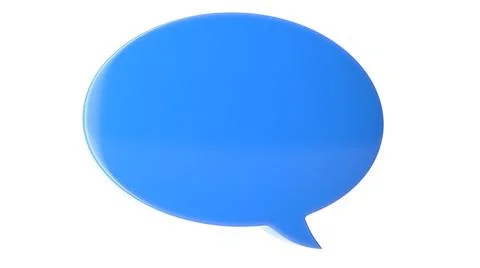 3D illustration of blue text message balloon isolated on white Stock Illustration