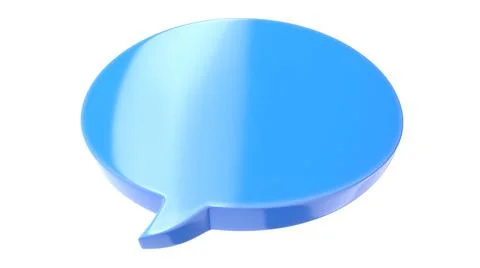 3D illustration of blue text message balloon isolated on white Stock Illustration