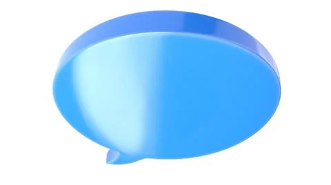 3D illustration of blue text message balloon isolated on white Stock Illustration
