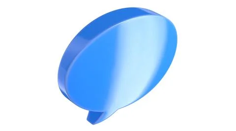 3D illustration of blue text message balloon isolated on white Stock Illustration