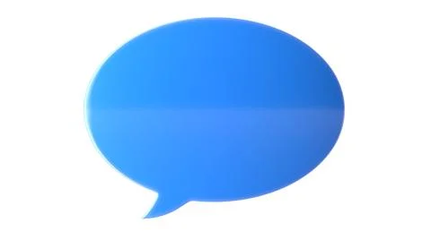 3D illustration of blue text message balloon isolated on white Stock Illustration