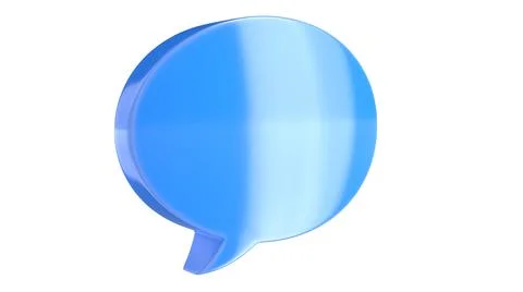 3D illustration of blue text message balloon isolated on white Stock Illustration