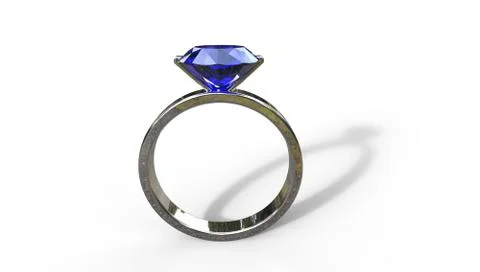 3d illustration of  a blue topaz ring Illustrazione stock