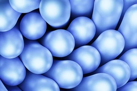 3d illustration of  blue   tubes. Set of shapes on monocrome background, patt Stock Illustration