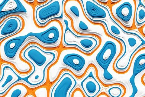 3D illustration   blue  water pattern, texture. Abstract chaotic pop art  wat Stock Illustration
