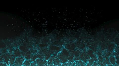 3d illustration of blue wave pattern on dark background. Stock Illustration