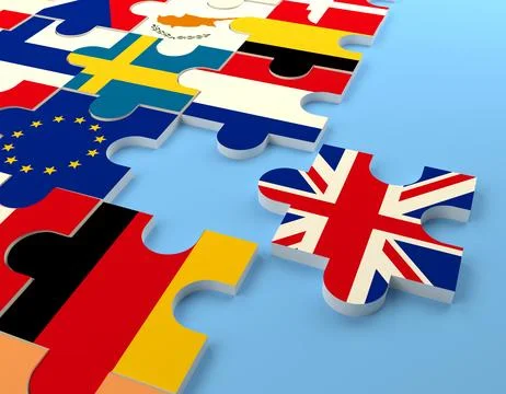 3d Illustration Brexit puzzle concept Stock Illustration