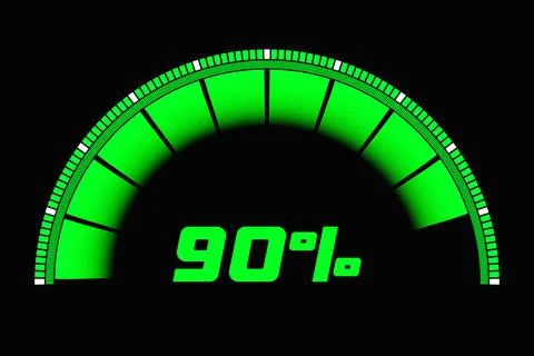 3d illustration of a bright instrument panel depicting values from normal to  Stock Illustration