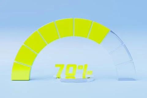 3d illustration of a bright instrument panel depicting values from normal to  Stock Illustration