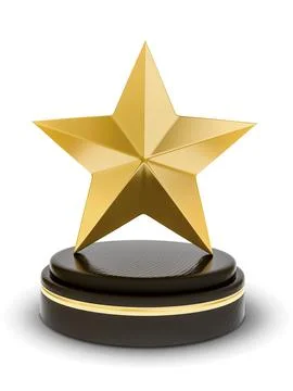 3d illustration of a bronce star trophy Stock Illustration